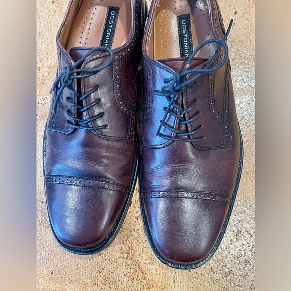 Bostonian Men's Shoes. Cap Toe Oxfords 10 Wide Chestnut (Brown). Made in Italy - Picture 5 of 15